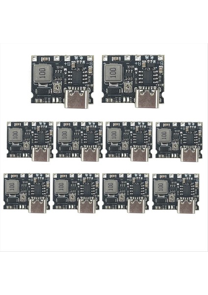10 Lityum Li-Ion 18650 3 7V 4 2V Pil Şarj Cihazı Tahtası Tip-C 2A Pil Hızlı Şarj Modülü Dc-Dc Adım Yükseltme Modülü (Yurt Dışından)