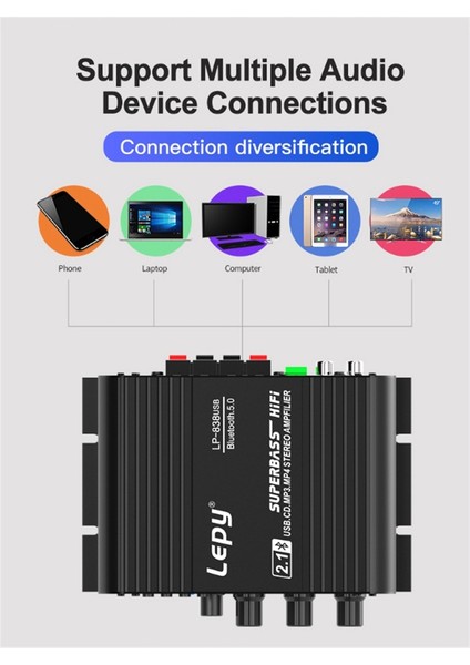 Lepy 838 USB Bluetooth Subwoofer Amplifikatör Hıfı 2 1 12V Araba Ev Amplifikatör U Disk 4-8 Ohm Hoparlör Için Uygun Kayıpsız (Yurt Dışından) fiyatları