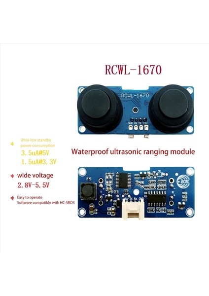 2x RCWL-1670 Su Geçirmez Alıcı-Vericiye Bölünmüş Ultrasonik Mesafe Sensörü Modülü 1 5ua Ultra Düşük Güç Tüketimi (Yurt Dışından) modelleri