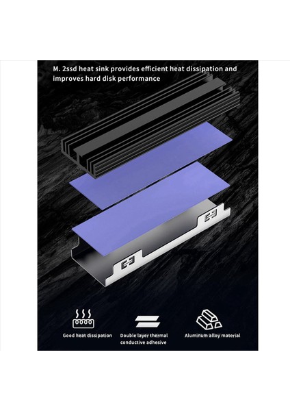 2x M 2 SSD Nvme Isı Lavabosu M2 2280 Katı Hal Sert Disk Alüminyum M 2 2230 2280 Ngff Nvme SSD Için (Yurt Dışından) modelleri