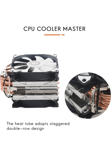 Snowman M-T6 4pin Cpu Soğutucu Master 6 Heatpipe Çift Fanlar 12CM Soğutma Fanı LGA775 1151 115X 1366 Destek Intel Amd (Yurt Dışından) indirimleri