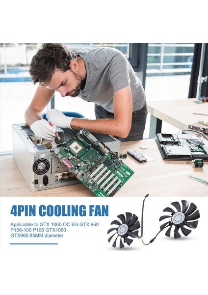 Yeni 1 Çift Grafik Kartı Fan 85MM HA9010H12F-Z 4pin Soğutucu Fan Msı Gtx 1060 Oc 6g Gtx 960 P106-100 P106 GTX1060 GTX960 (Yurt Dışından) fırsatları