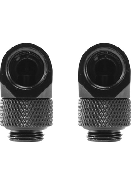 2 Pcs 12 9mm G1/4 Iplik 90 Derece Döner Tüp Konektör Pc Su Soğutma Siyah Için Bağlantı (Yurt Dışından)