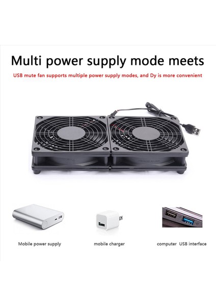2x 120MM 5V USB Güçlü Pc Yönlendirici Çift Fanları Yönlendirici Modem Alıcı Için Hava Akışı Soğutma Fanı (Yurt Dışından) modelleri