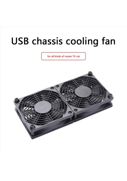 2x 120MM 5V USB Güçlü Pc Yönlendirici Çift Fanları Yönlendirici Modem Alıcı Için Hava Akışı Soğutma Fanı (Yurt Dışından) fırsatları