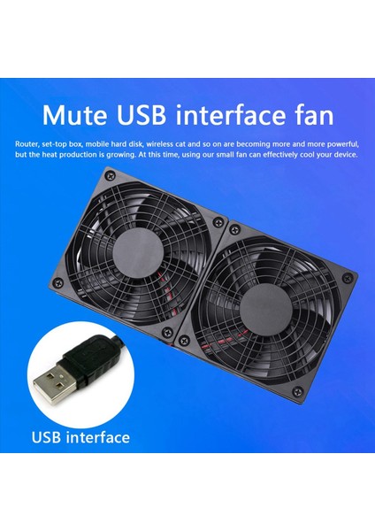 2x 120MM 5V USB Güçlü Pc Yönlendirici Çift Fanları Yönlendirici Modem Alıcı Için Hava Akışı Soğutma Fanı (Yurt Dışından) indirimleri