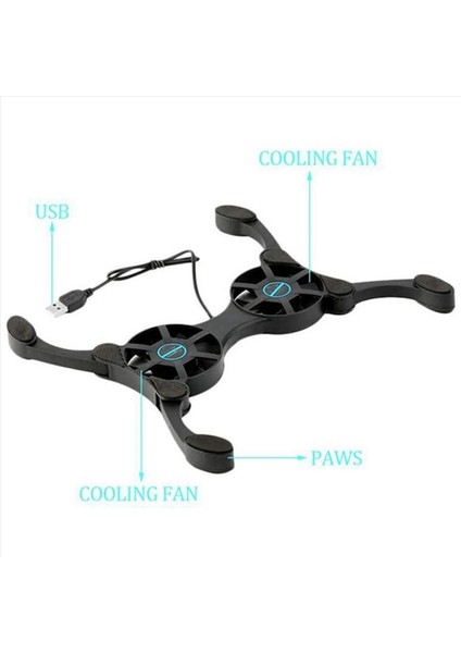 2x Dizüstü Bilgisayar Soğutma Tabanı Dizüstü Bilgisayar Desteği - Taşınması Kolay 2 Sessiz Fan ve USB Bağlantı Noktası ile 10-15 6 Inç Için Uyumlu (Yurt Dışından) fiyatları