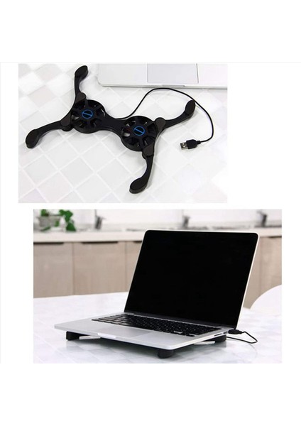 2x Dizüstü Bilgisayar Soğutma Tabanı Dizüstü Bilgisayar Desteği - Taşınması Kolay 2 Sessiz Fan ve USB Bağlantı Noktası ile 10-15 6 Inç Için Uyumlu (Yurt Dışından) modelleri
