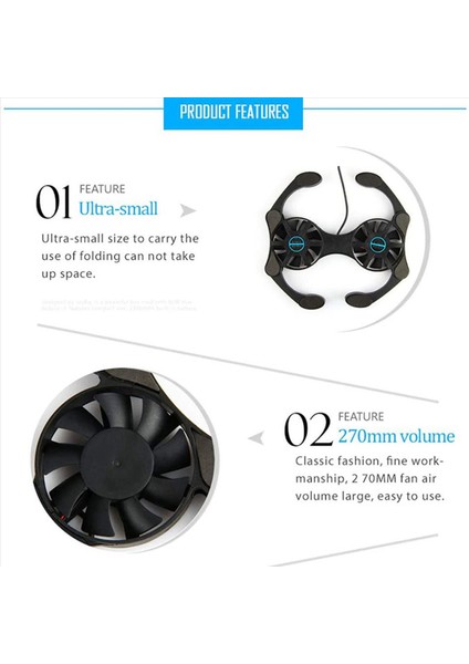 2x Dizüstü Bilgisayar Soğutma Tabanı Dizüstü Bilgisayar Desteği - Taşınması Kolay 2 Sessiz Fan ve USB Bağlantı Noktası ile 10-15 6 Inç Için Uyumlu (Yurt Dışından) fırsatları