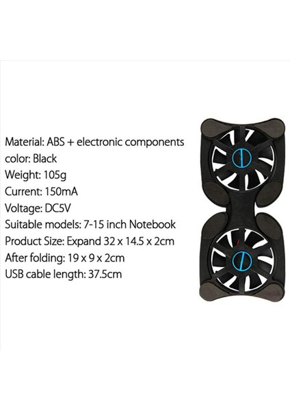 2x Dizüstü Bilgisayar Soğutma Tabanı Dizüstü Bilgisayar Desteği - Taşınması Kolay 2 Sessiz Fan ve USB Bağlantı Noktası ile 10-15 6 Inç Için Uyumlu (Yurt Dışından) indirimleri