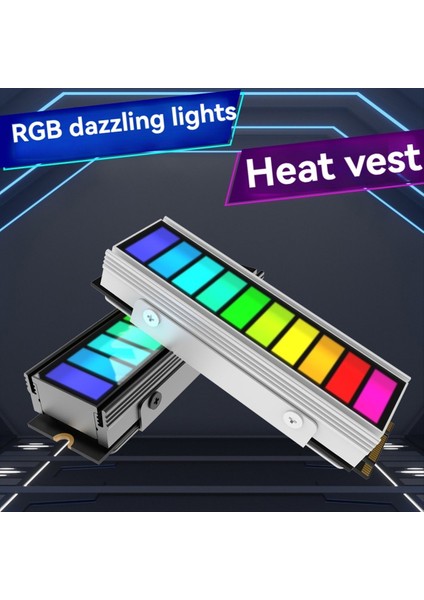 M 2 SSD Radyatör Soğutucu 5V 3pin Argb Katı Hal Sert Disk Soğutucu Aura Sync Alüminyum Alaşım Soğutucu M 2 2280 Gümüş (Yurt Dışından) fiyatları