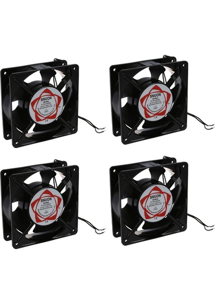4x Ac 220-240V 0 14A 120MMX120MM Metal Bilgisayar Cpu Fan Siyah (Yurt Dışından)