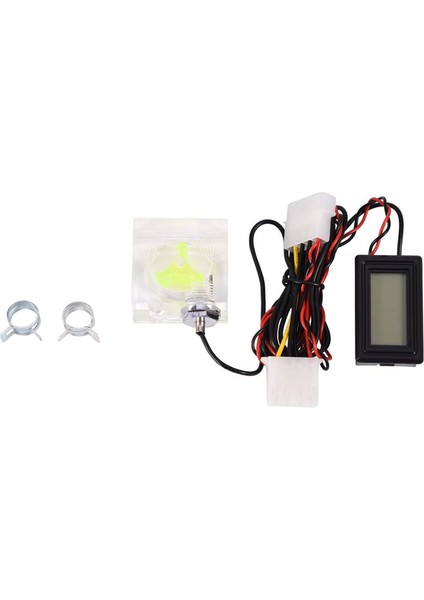 Pc 3 Yolu Akış Ölçer Dijital Termometresi Iki Konektörlü Bilgisayar Su Soğutma Sistemi Kiti ve Pagoda Klibi ile (Yurt Dışından)