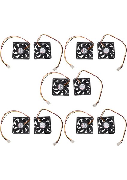 5pcs 60MM 6cm Dc 12V 3 Pin Bilgisayar Kılıfı Cpu Soğutucu Soğutma Fanı Siyah 2 Pcs (Yurt Dışından)