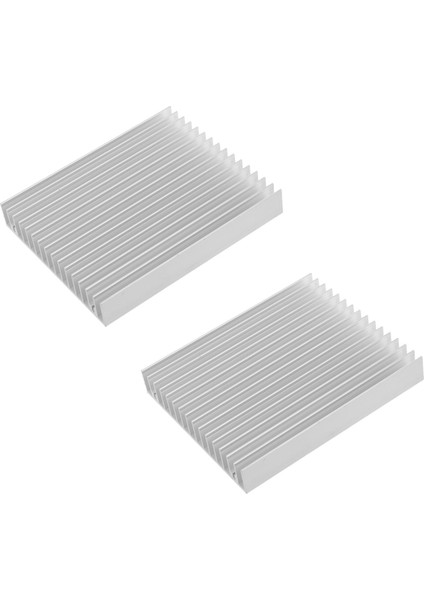 2x Gümüş Ton Alüminyum Isı Dağınık Isı Lavabosu Soğutma Fin 120X100X18MM (Yurt Dışından)