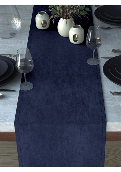 Kadife Dokulu Gece Mavisi Runner indirimleri