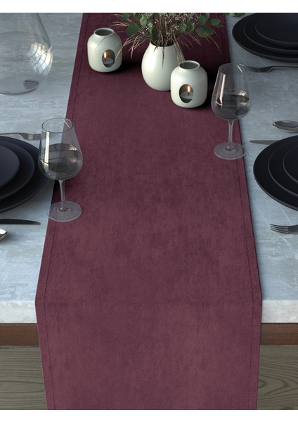 Kadife Dokulu Lavanta Pembesi Runner