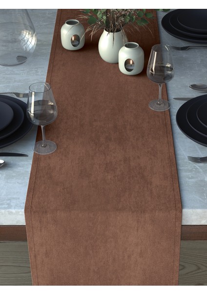 Kadife Dokulu Kaju Rengi Runner indirimleri