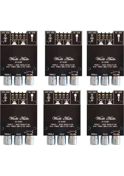 6x ZK-502MT Bluetooth 5 0 Subwoofer Amplifikatör Kart 2 0 Kanal Yüksek Güçlü Ses Stereo Amplifikatör Kartı 2X50W Bas Amp (Yurt Dışından)