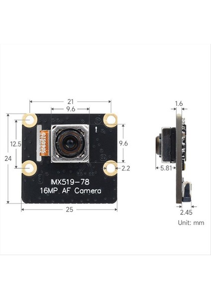 Ahududu Pi5 Kamera Için 16MP Kamera IMX519 Autofocus 78 5 ° 4 28MM Kamera Modülü Ahududu Pı5 Rpı5 (Yurt Dışından) indirimleri