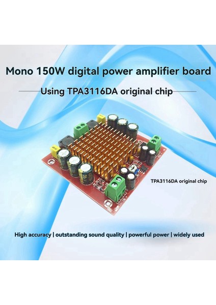 4pcs XH-M544 Mono 150W TPA3116DA Için Dijital Amplifikatör Kartı Ses Amplifikasyon Modülü Güç Kaynağı Voltajı 12-26V (Yurt Dışından) fırsatları