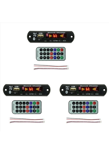 3x USB Mp3 Modülü Bluetooth 12V Mp3 Wma Kötü Çocuk Kurulu Ses Module Fm Aux USB Tf Radyo Araba Uzak Müzik Hoparlör (Yurt Dışından)