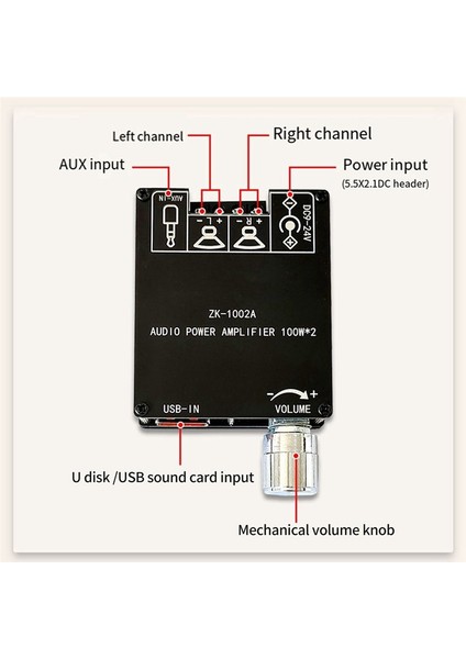 ZK-1002A 5 1 Bluetooth Güç Amplifikatör Kartı 100W Kanal Amplifikatör Kartı Ses Kutusu Için Kısa Devre Korumalı (Yurt Dışından) fırsatları