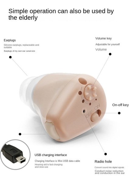 Şarj Edilebilir Işitme Cihazı Audiphone Sağırlık Ses Amplifikatörü Için Dijital Kulak Işitme Cihazları Ab Fişi (Yurt Dışından) fiyatları