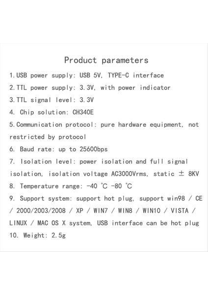 Usb-C-Seri Port Uart Kutu Modülü USB Izole Edilmiş Usb&#39 Ye Ttl Modülüne 3 3V Tip-C Indir Kablo Yükseltme Fırçası Endüstriyel (Yurt Dışından) modelleri