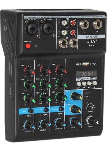 Profesyonel 4 Kanal Bluetooth Mikser Ses Karıştırma Dj Konsolu Ev Karaoke USB Canlı Sahne Ktv (Yurt Dışından)