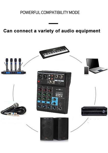 Profesyonel 4 Kanal Bluetooth Mikser Ses Karıştırma Dj Konsolu Ev Karaoke USB Canlı Sahne Ktv (Yurt Dışından) fırsatları