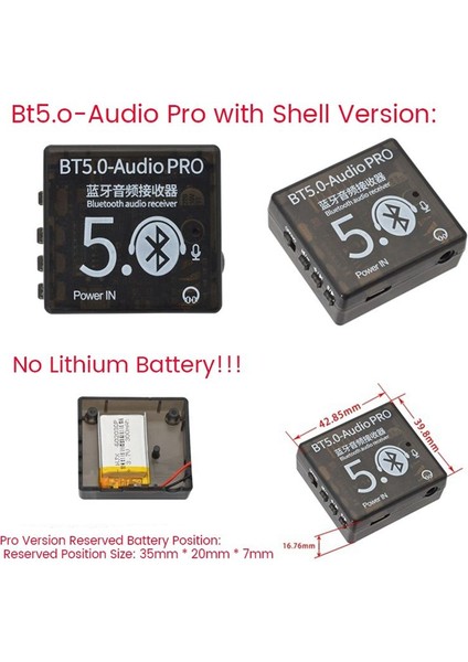 Bt5 0 Pro Audio Modülü+Kılıf Mp3 Audio Kodlayıcı Kart Mikrofon Kayıpsız Otomobil Hoparlör Ses Amplifikatörü Dıy Ses Alıcısı (Yurt Dışından) fiyatları