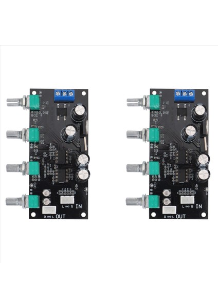 2x NE5532 Amplifikatör Tonu Preamp Tahtası Tiz Bas Orta Terjek Hacim Tonu Kontrol Ayarı Ön Amplifikatör Sabit Sürüm (Yurt Dışından)