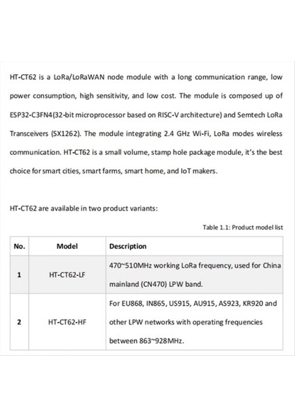H Eltec Otomasyonu HT-CT62 ESP32C3 SX1262 Lora Düğüm Modülü Bluetooth Lora Lorawan Düğüm Wifi Kablosuz Modül 433-510MHZ (Yurt Dışından) fırsatları