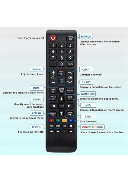 Samsung-Tv-Remote Için 3x Uzaktan Kumanda Tüm Samsung LCD LED Hdtv 3D Akıllı Tv BN59-01199F AA59-00666A AA59-00817A (Yurt Dışından) fiyatları
