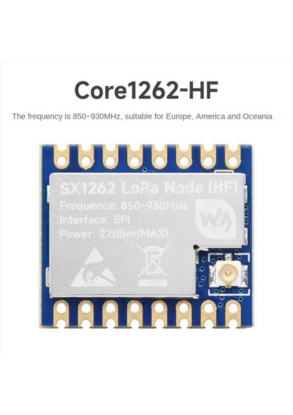 2x Waveshare CORE1262-HF Lora Modülü Uzaktan Iletişim SX1262 Sub Ghz Hf Band Için Anti-Hızla Müdahale Lora Yonga Modülü (Yurt Dışından) indirimleri