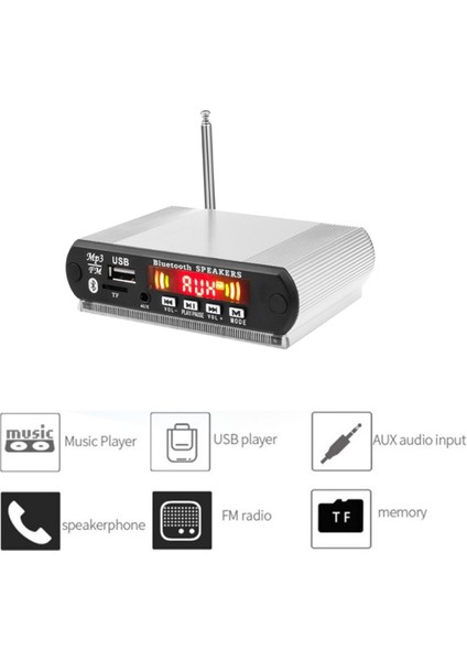 Bluetooth Mp3 Çalar Kod Çözücü Tahtası Fm Radyo USB Tf Kablosuz Ses ve Eller Serbest Çağrı Uzaktan Kumanda Gümüş (Yurt Dışından) fiyatları