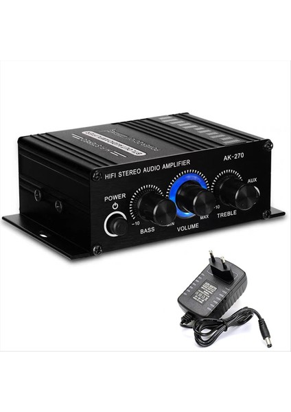 AK-270 Hıfı Amplifikatör 2 0 Kanal Ev Amp Bass &amp Treble Ayarı Ses Soulo Ses Ev Sinema Ses Sistemi DC12V Eu Fug (Yurt Dışından)