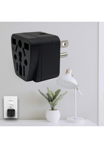 2x Abd Seyahat Fiş Adaptörü Ab/uk/au/ın/cn/jp/asıa/italya/brezilya - Abd&#39 Ye (Tip B) 3 Prong Abd Fişi Şarj Converter Siyah (Yurt Dışından) modelleri