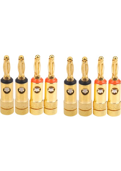 Altın Kaplama Muz Tapaları 4 Kırmızı 4 Siyah 4mm 8 Pcs LL68-4BP1 (Yurt Dışından)