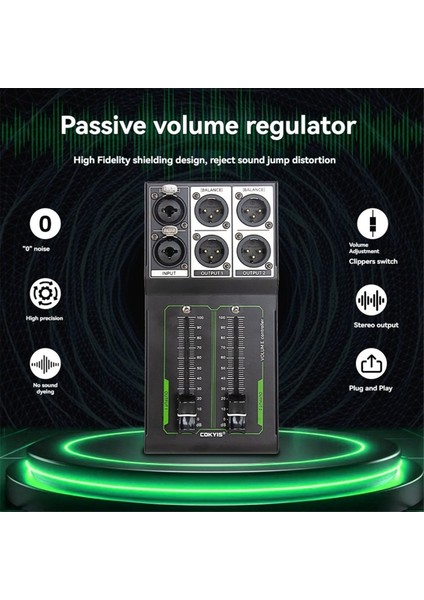 Cokyis Pasif Hacim Denetleyicisi 1 In 2 Out Gürültü Girişi ve Çıkış Ses Kalitesi Kayıpsız Karıştırıcı Hacim Ayarlama Denetleyicisi (Yurt Dışından) fırsatları