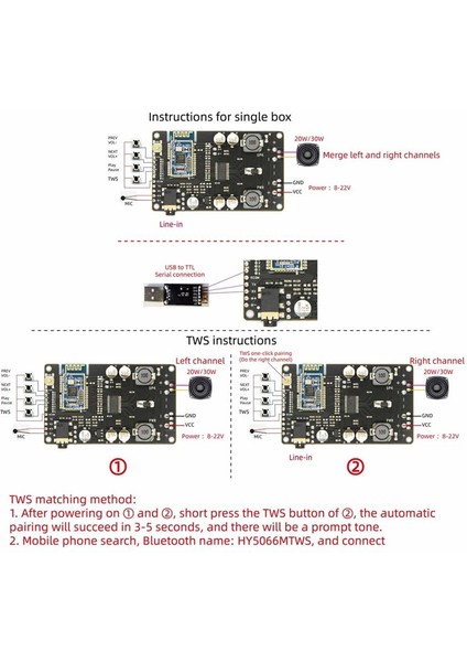 Tws TPA3118 Amplifikatör Ses Kurulu Amplifficador Aux 30W/20W BK3266 5 0 Bluetooth Alıcı HY5066MTWS Çağrıları (Yurt Dışından) indirimleri