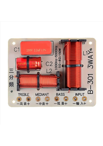 4pcs 150W 3 Yolu Ses Hoparlör Crossover Treble + Orta Kademe + Bas Crossover Hoparlörler Filtre Frekans Bölücü 1000 5000Hz (Yurt Dışından) fiyatları