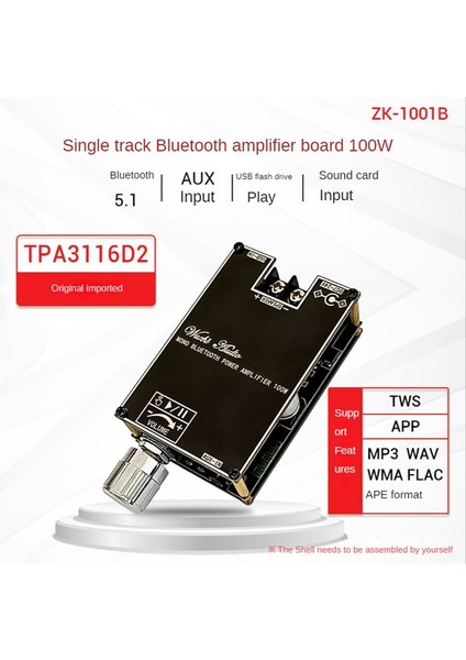 Mono 100W Bluetooth Ses Amplifikatör Kartı Tws Kutusu Işlevi TPA3116D2 Bt5 1 Stereo Ses Modülü DC7-24V ZK-1001B (Yurt Dışından) indirimleri