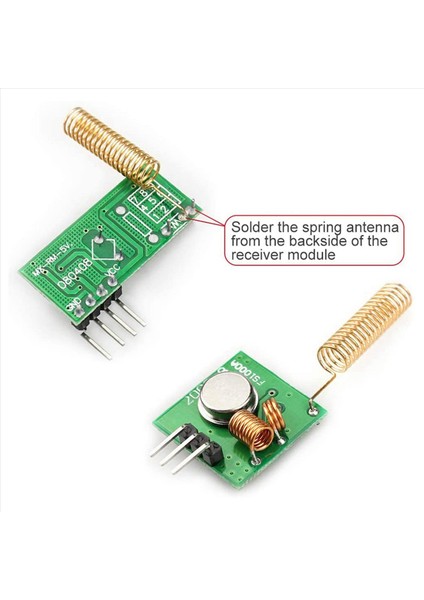 6 433 Mhz Radyo Verici ve Alıcı Modülü Seti + 433 Mhz Anten Helial Spiral Yay Uzaktan Kumanda (Yurt Dışından) fiyatları