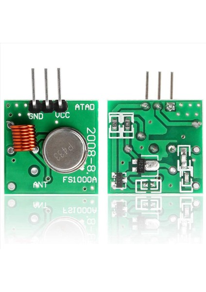 6 433 Mhz Radyo Verici ve Alıcı Modülü Seti + 433 Mhz Anten Helial Spiral Yay Uzaktan Kumanda (Yurt Dışından) modelleri