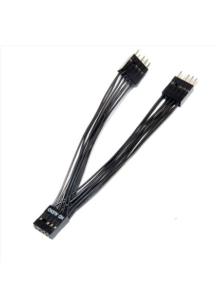 2x Anakart Audio Hd Uzatma Kablosu 9pin 1 Dişi - 2 Erkek Y Ayırıcı Kablosu Pc Için Siyah 10 cm (Yurt Dışından) fiyatları