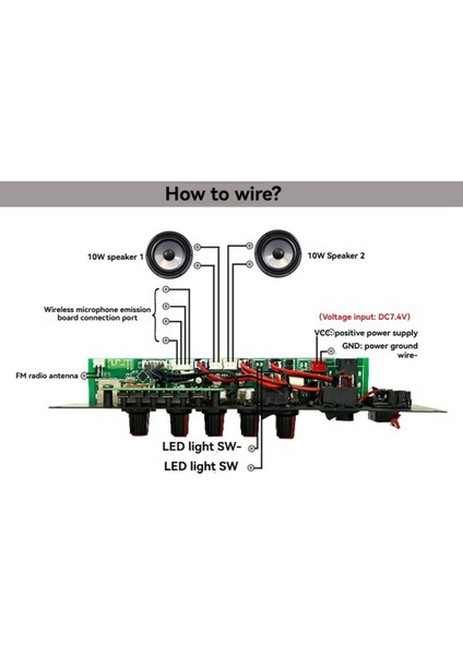 20W Bluetooth Audio Decoder Amplifikatör Kartı 7 4V Mp3 Mp3 Subwoofer Mikrofon Amp Araç Müziği Kayıpsız Ağır Bas Ses (Yurt Dışından) modelleri