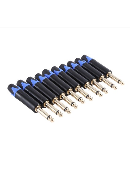 Altın Kaplama 10 Pcs Fiş Mono Professional 2 Kutup 6 35MM 6 5mm Stereo Jack Fiş 6 35MM Jack Mavi (Yurt Dışından) fiyatları