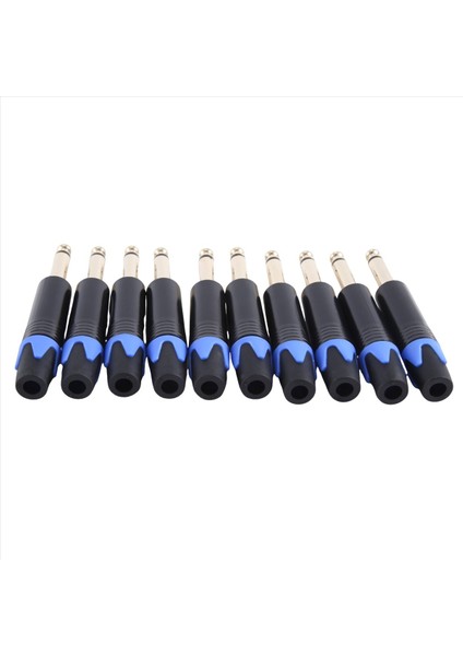 Altın Kaplama 10 Pcs Fiş Mono Professional 2 Kutup 6 35MM 6 5mm Stereo Jack Fiş 6 35MM Jack Mavi (Yurt Dışından) indirimleri